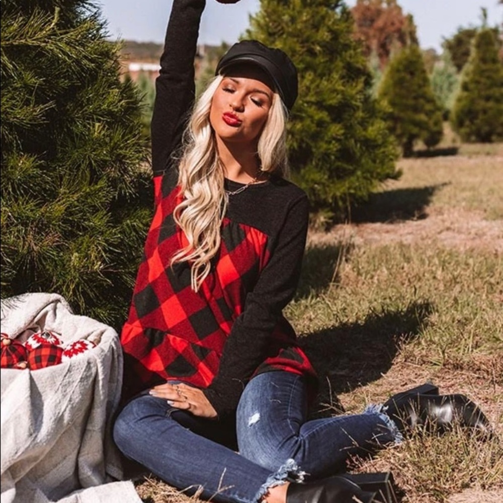 Buffalo check shift top